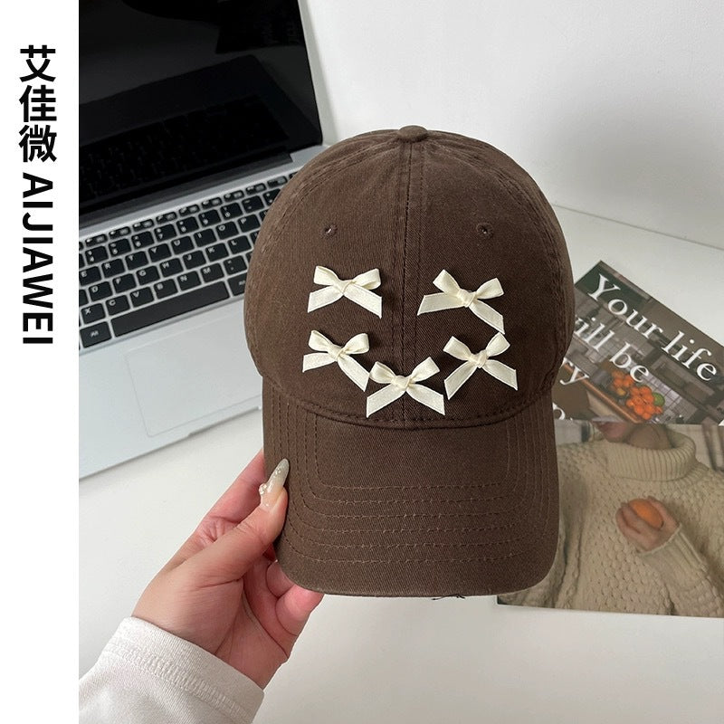 Bowknot Peaked Cap Female Sun Protection