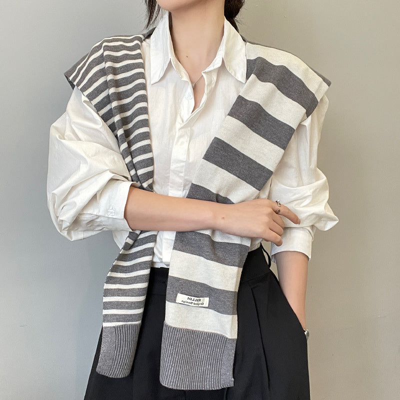 Women's Outer Wear High-grade Matching Shirt Knitted Scarf