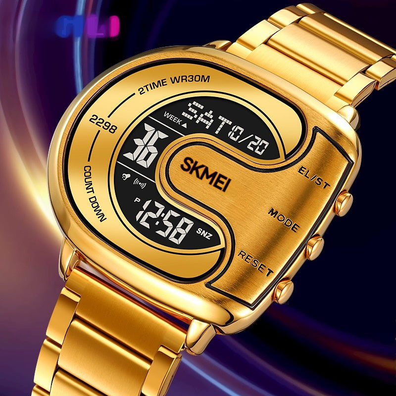 U-shaped Dial Creative Men's Multifunctional Waterproof Electronic Watch