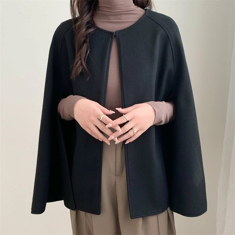 Woolen Overcoat Women's Autumn All-matching Outer Wear Shawl