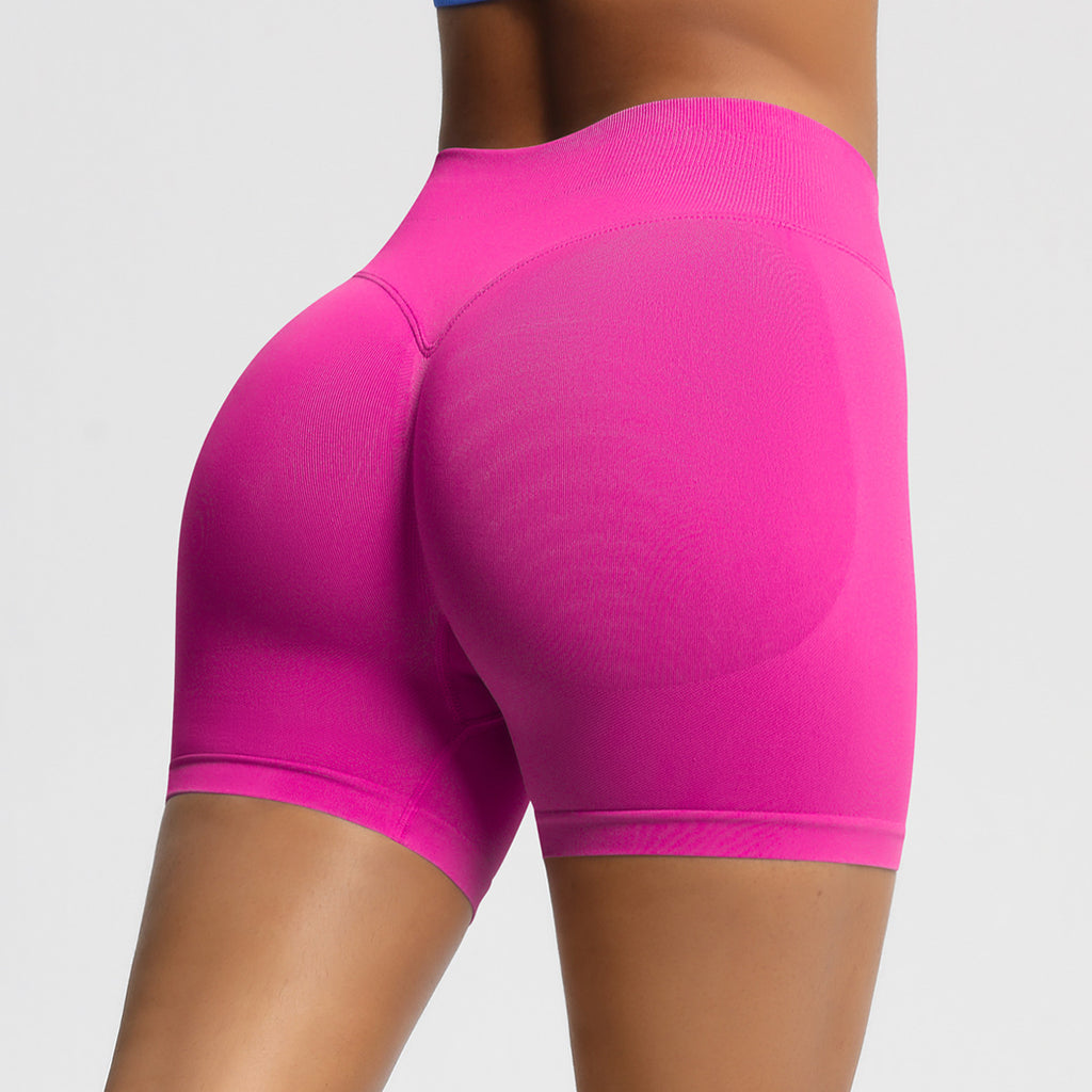 Seamless Three-section Waist Fitness Shorts Women's High Top Sports Yoga Shorts