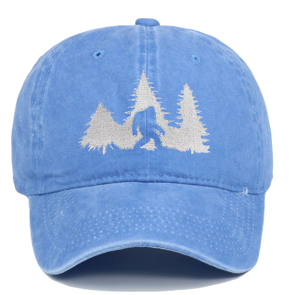 Big Foot Embroidered Baseball Cap Worn Looking Washed-out