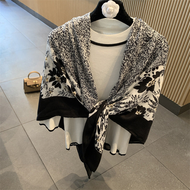 Sunscreen Large Kerchief Thin Silk Scarf Air-conditioned Room Outer Shawl