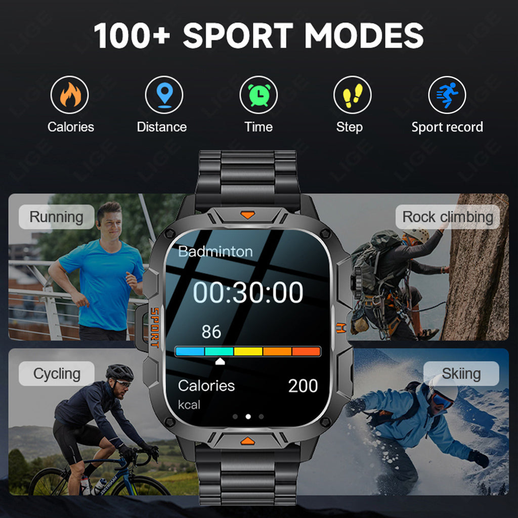 Square Large Screen Multi-function Sports Running Heart Rate Smart Watch