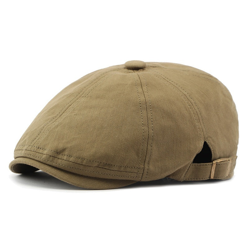 Men's And Women's Octagonal Cap Korean-style Simple Light Plate Peaked Cap British Retro Art Casual Painter Cap