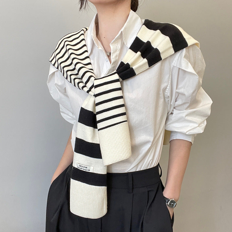 Women's Outer Wear High-grade Matching Shirt Knitted Scarf