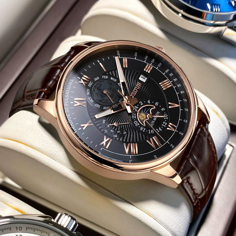 Automatic Waterproof Quartz Double Calendar Luminous Watch