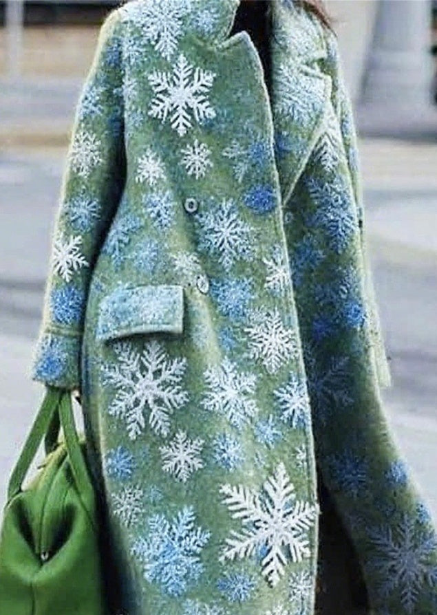 Women's New Long Sleeved Large Woolen Overcoat