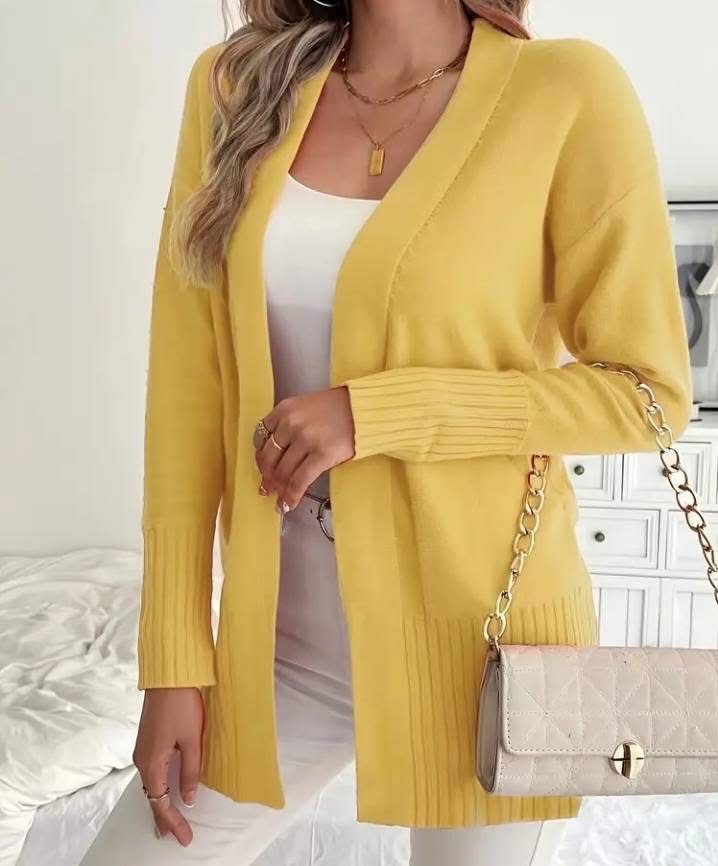 European And American Plus-size Women's Solid Color Large Pocket Sweater Coat