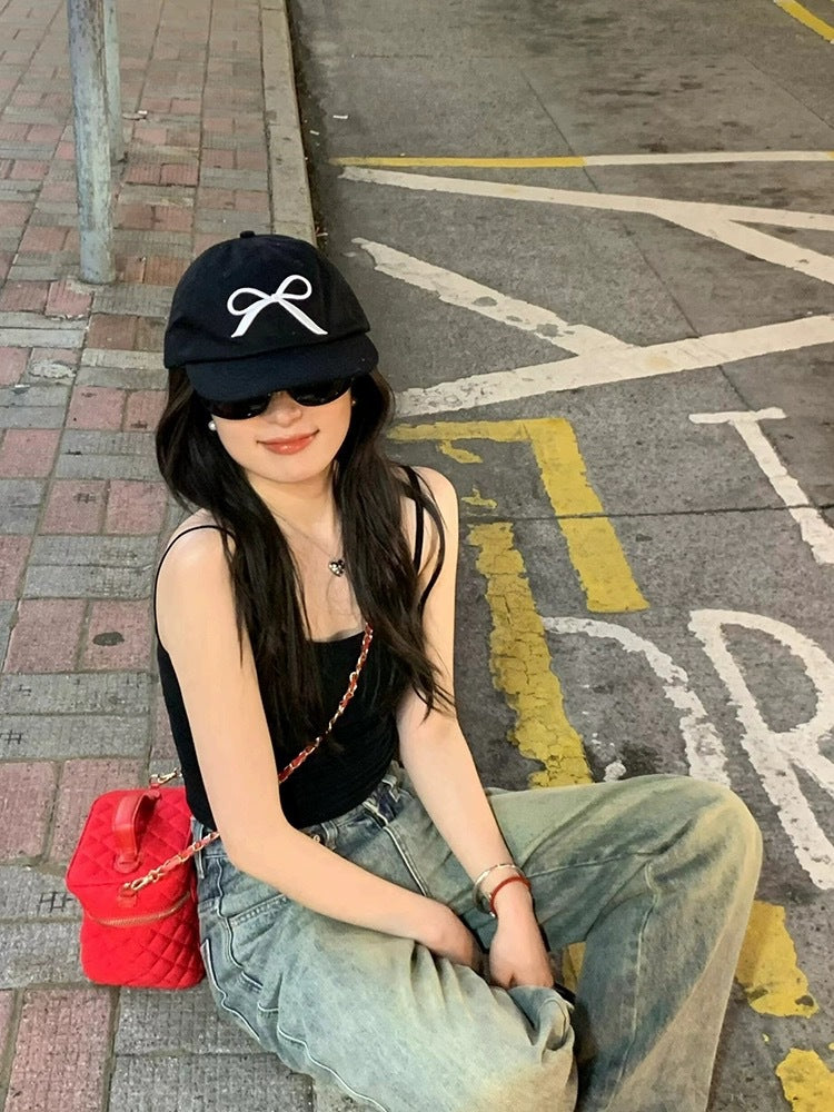 Bowknot Peaked Cap Female Sun Protection
