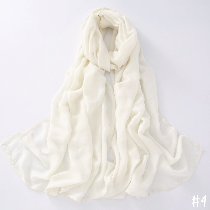 Breathable Shawl Modal Monochrome Malay Indonesian Cotton And Linen Solid Color Scarf Headcloth