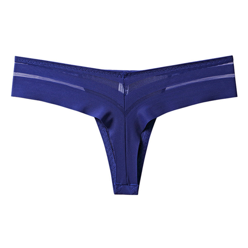 Women's Striped Sexy Lace Edge Seamless T-back