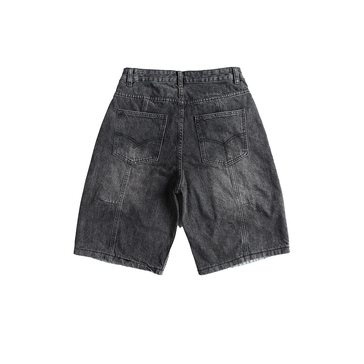 Retro Patchwork Denim Shorts Men's Business Shirt Shorts