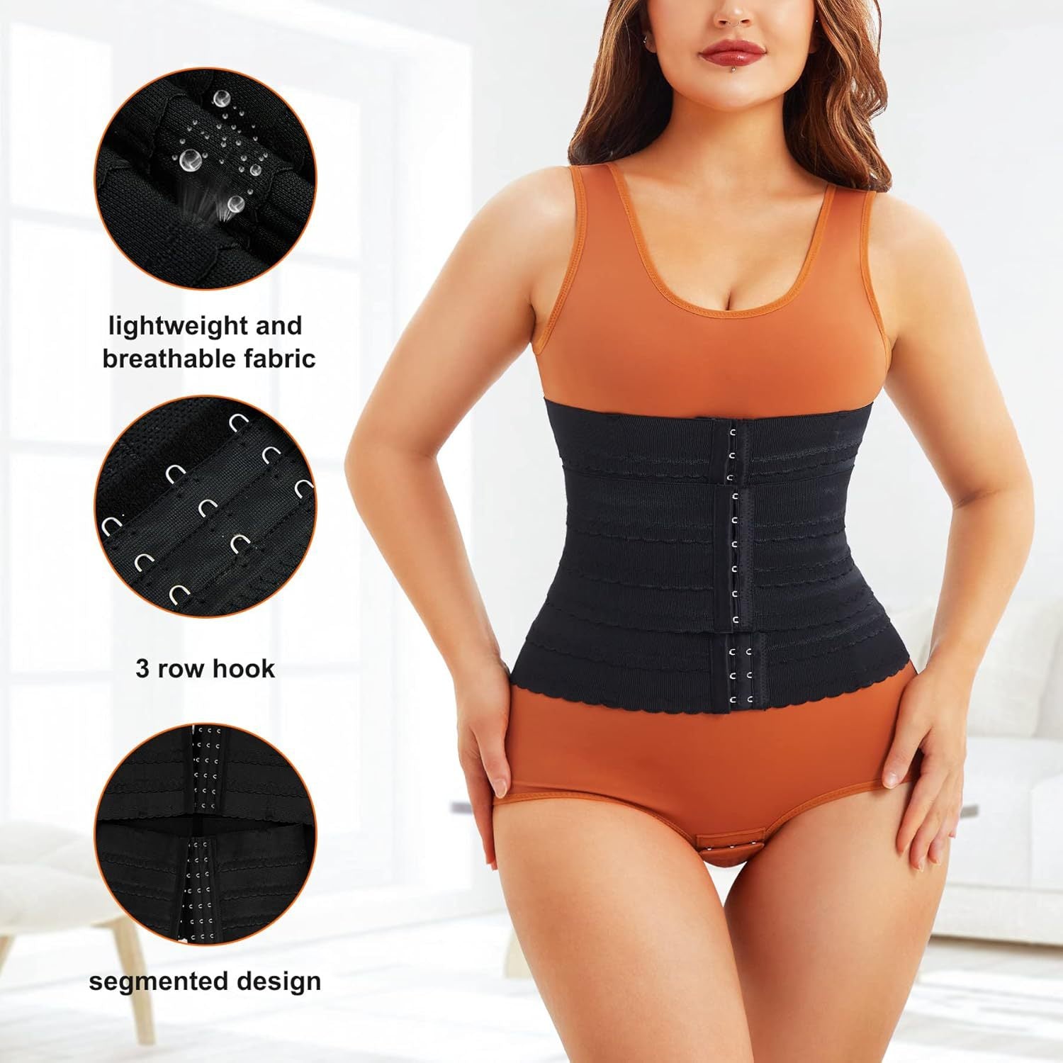 Women's Solid Color Simple Sports Belt Breasted Belly Contracting Waist Shaping Belt