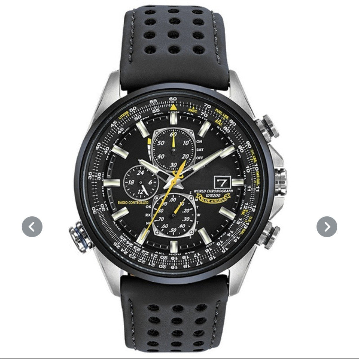 Men's Steel Belt Leather Quartz Full-function Blue Angel Hand Watch