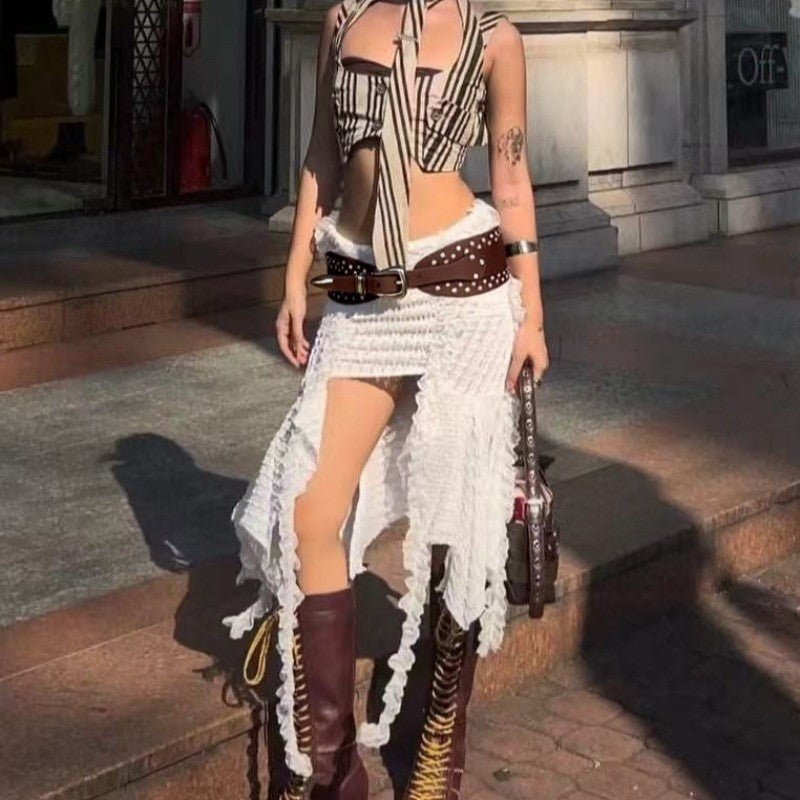 Women's Fashion Rivet Stitching Alloy Belt