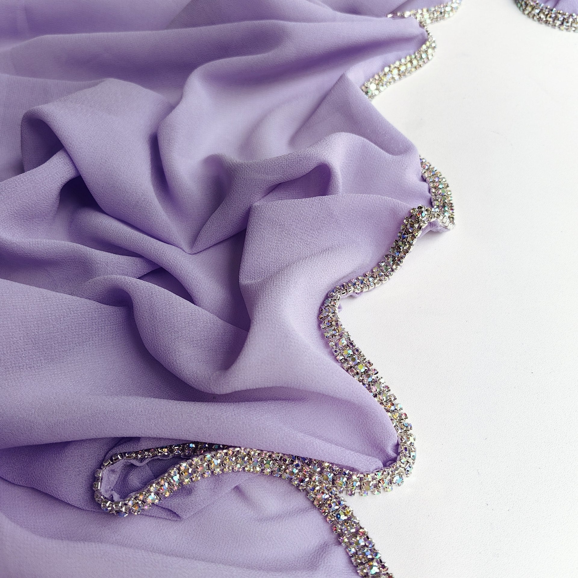 Light Diamond Chiffon Solid Color Women's Toe-covered Scarf
