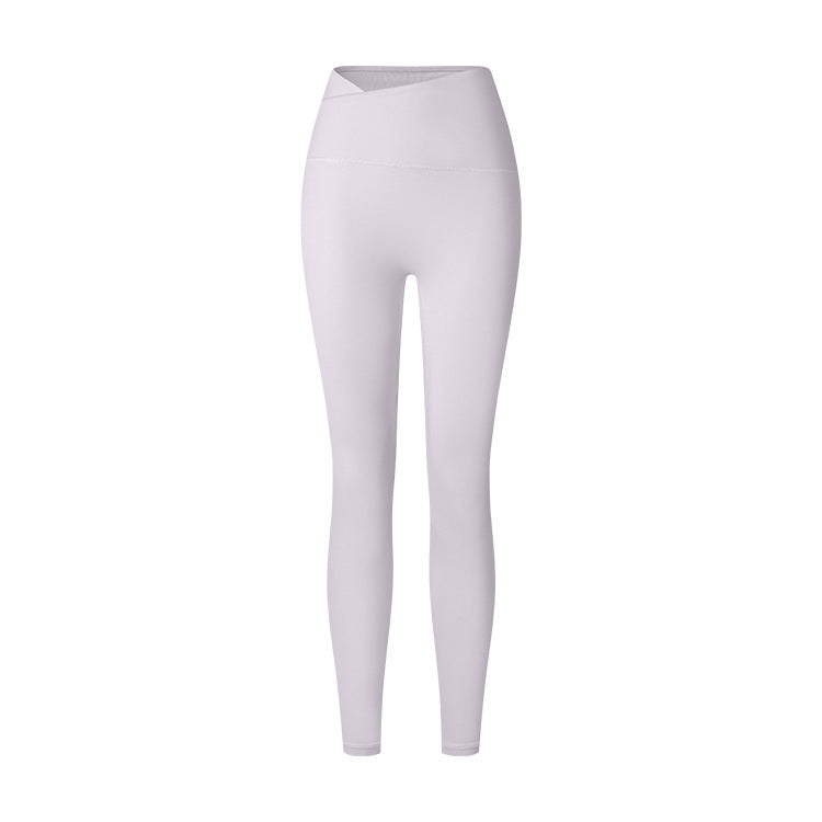 Autumn And Winter Cross Waist Nude Feel Sports Trousers