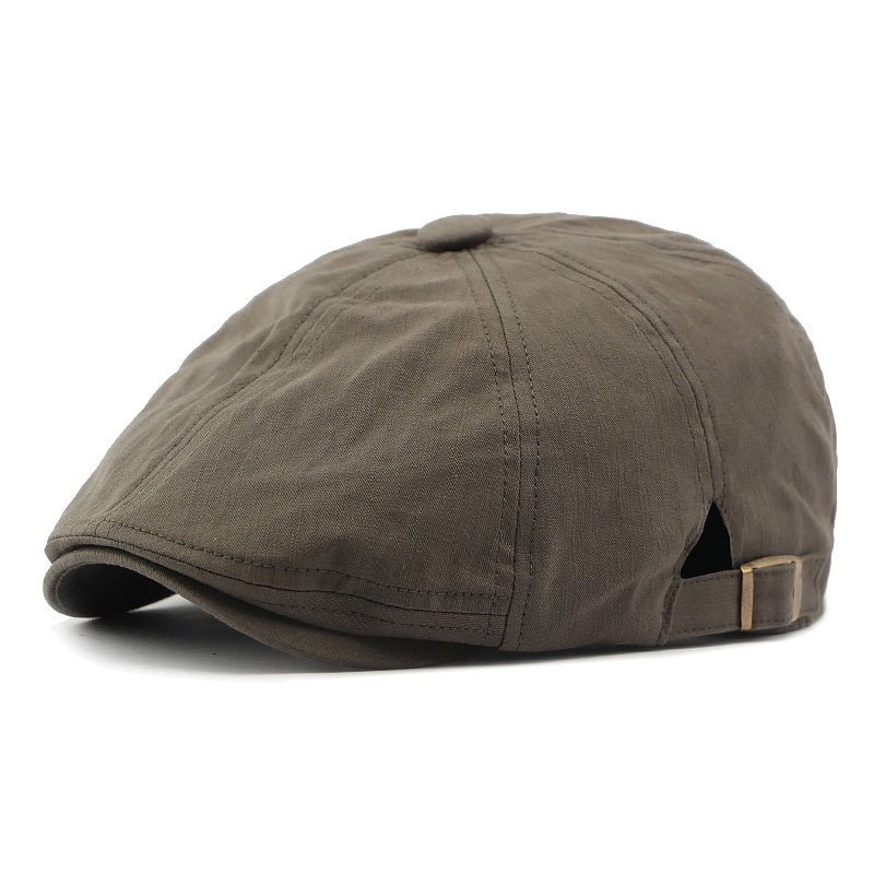Men's And Women's Octagonal Cap Korean-style Simple Light Plate Peaked Cap British Retro Art Casual Painter Cap