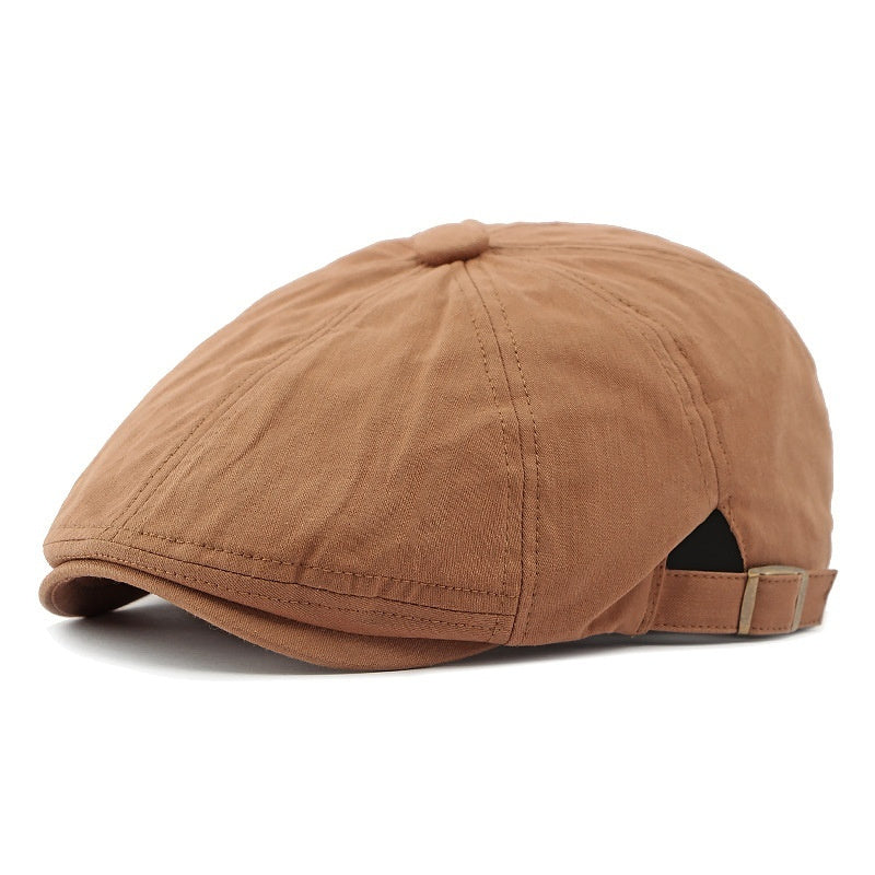 Men's And Women's Octagonal Cap Korean-style Simple Light Plate Peaked Cap British Retro Art Casual Painter Cap