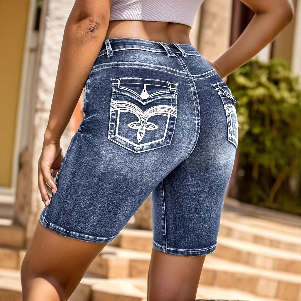 Women's Embroidered Denim All-matching Slim Fit Jeans
