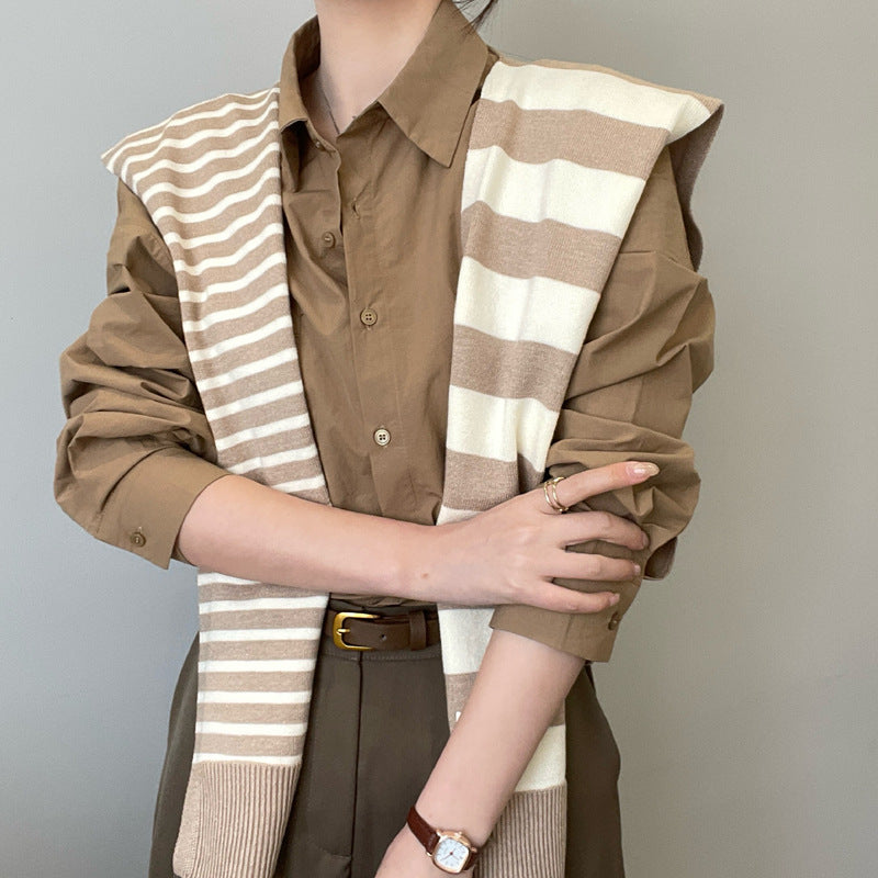 Women's Outer Wear High-grade Matching Shirt Knitted Scarf