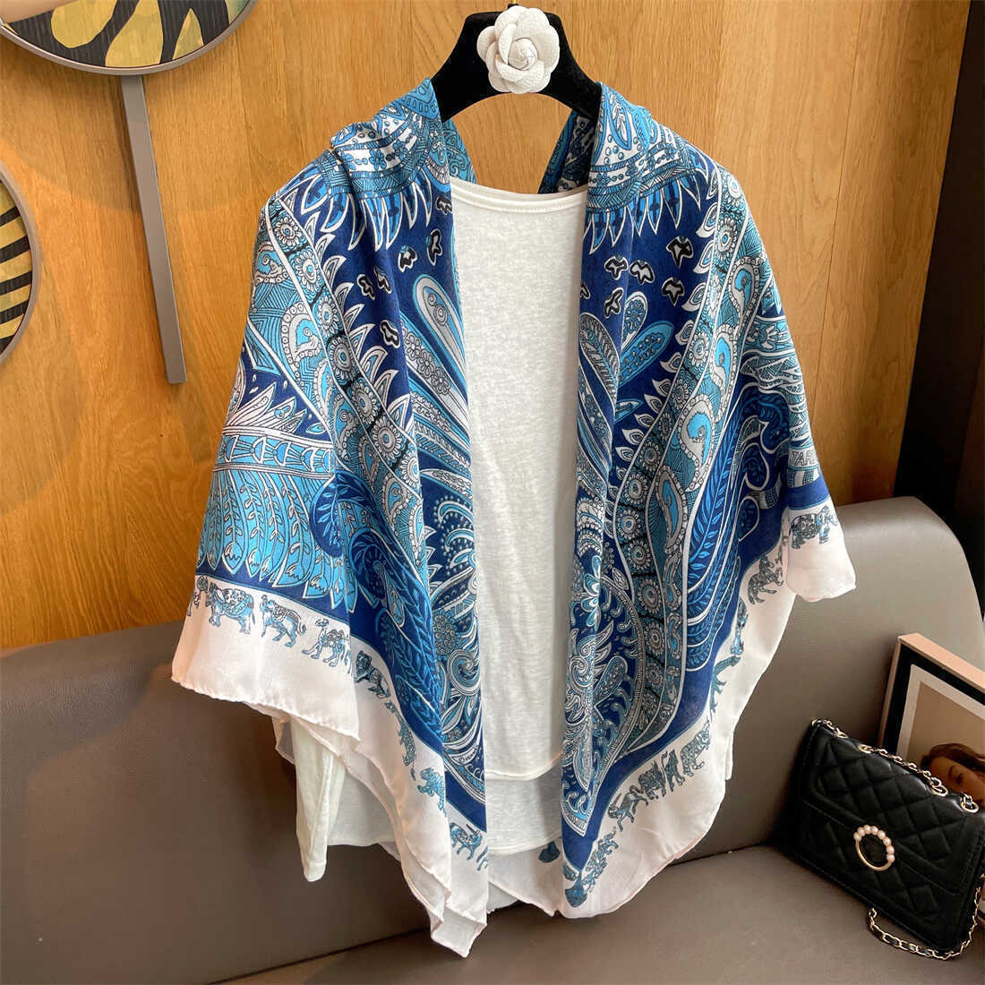 Sunscreen Large Kerchief Thin Silk Scarf Air-conditioned Room Outer Shawl