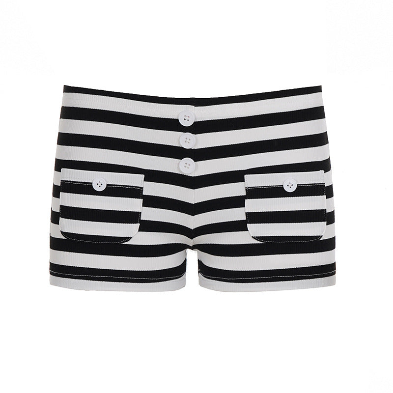 Y2K Girlie Casual-style Stretch Knit Three-quarter-length Pants