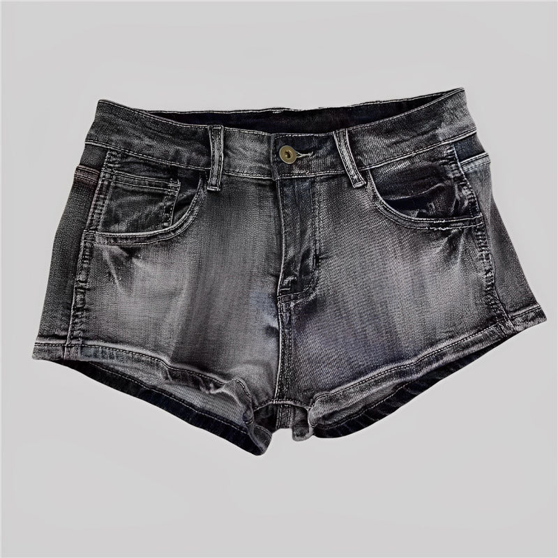 Low Waist Washed Denim Shorts Women's Tight