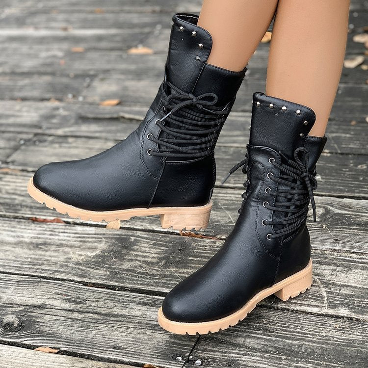Plus Size Women's Mid-calf Riding Boots