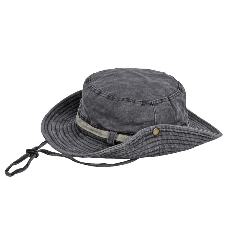 Universal Washed Cotton Sun-proof Sunshade Big Brim Climbing Hat