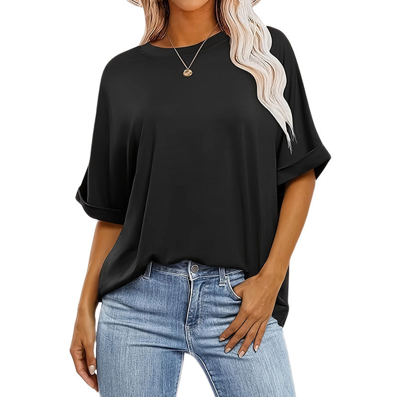 3 Pcs Women Oversized T-Shirt Short Sleeve Crew Neck Tee Tops Summer Casual Loose Tee T-Shirt