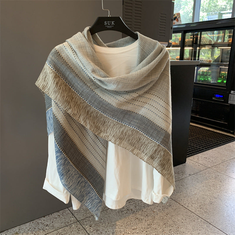 Sunscreen Large Kerchief Thin Silk Scarf Air-conditioned Room Outer Shawl