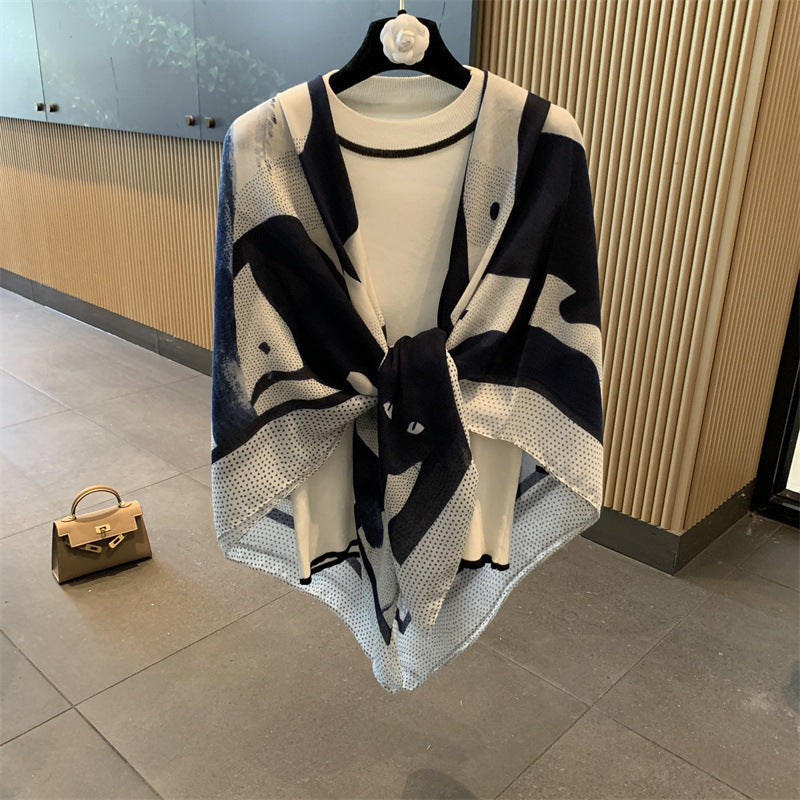 Sunscreen Large Kerchief Thin Silk Scarf Air-conditioned Room Outer Shawl