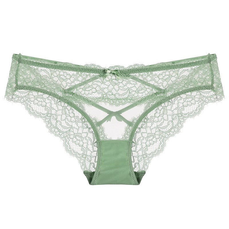 Cross Hollow Girl Transparent Low Waist Women's Briefs Breathable