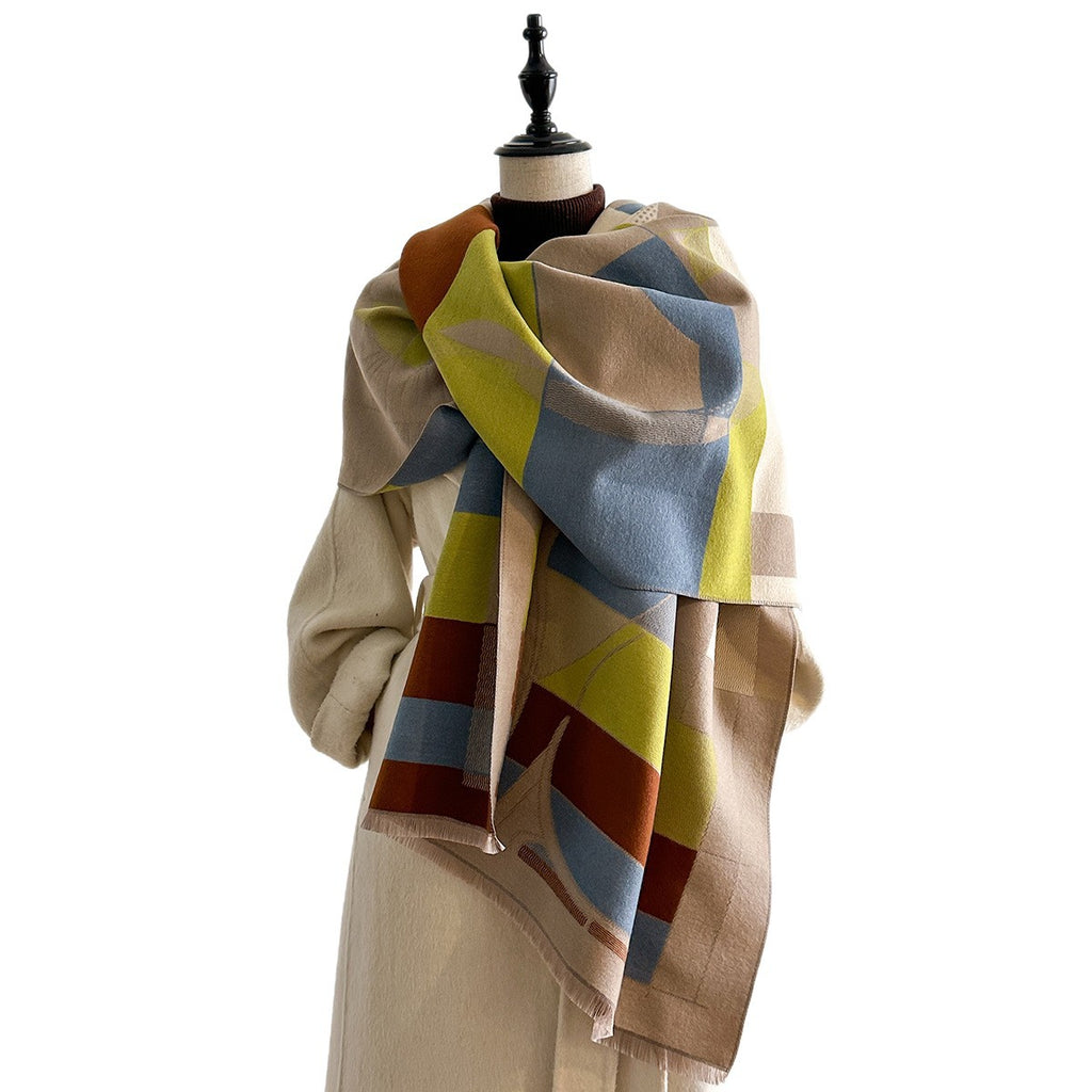 High-grade Elegant Shawl European And American Scarf Cashmere-like