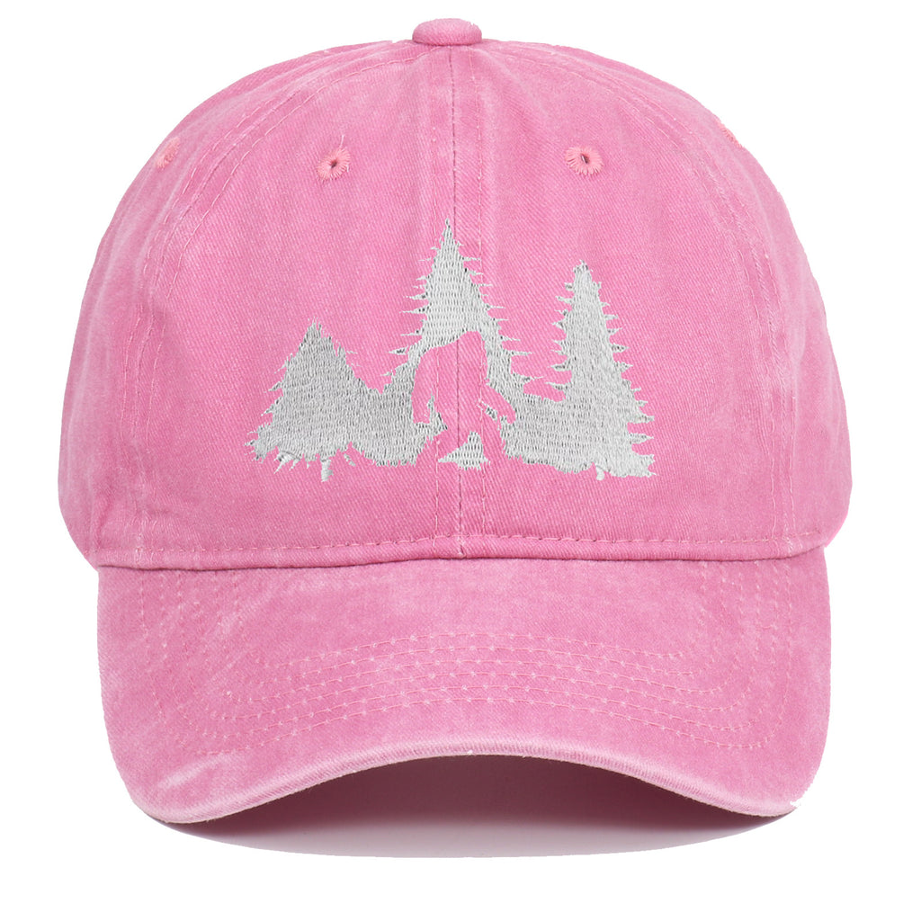 Big Foot Embroidered Baseball Cap Worn Looking Washed-out