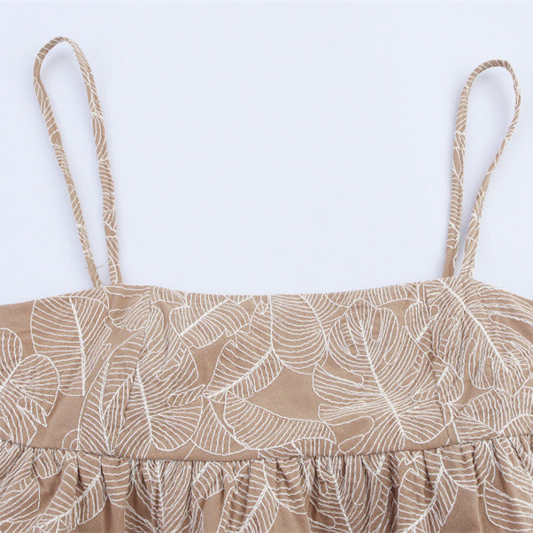 European And American Style Fashionable Simple Embroidered Short Top