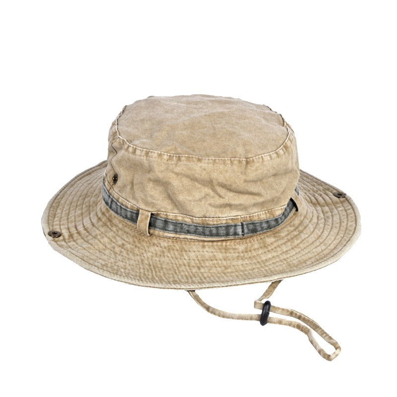 Universal Washed Cotton Sun-proof Sunshade Big Brim Climbing Hat