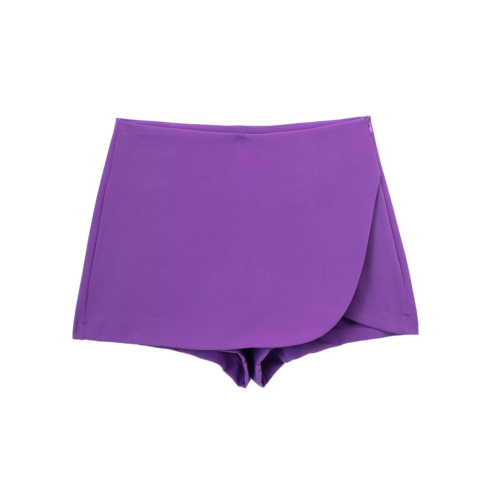 Women's High Waist Asymmetric Short Pantskirt