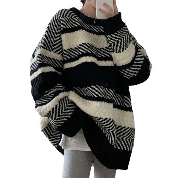 Korean-style Striped Sweater For Women