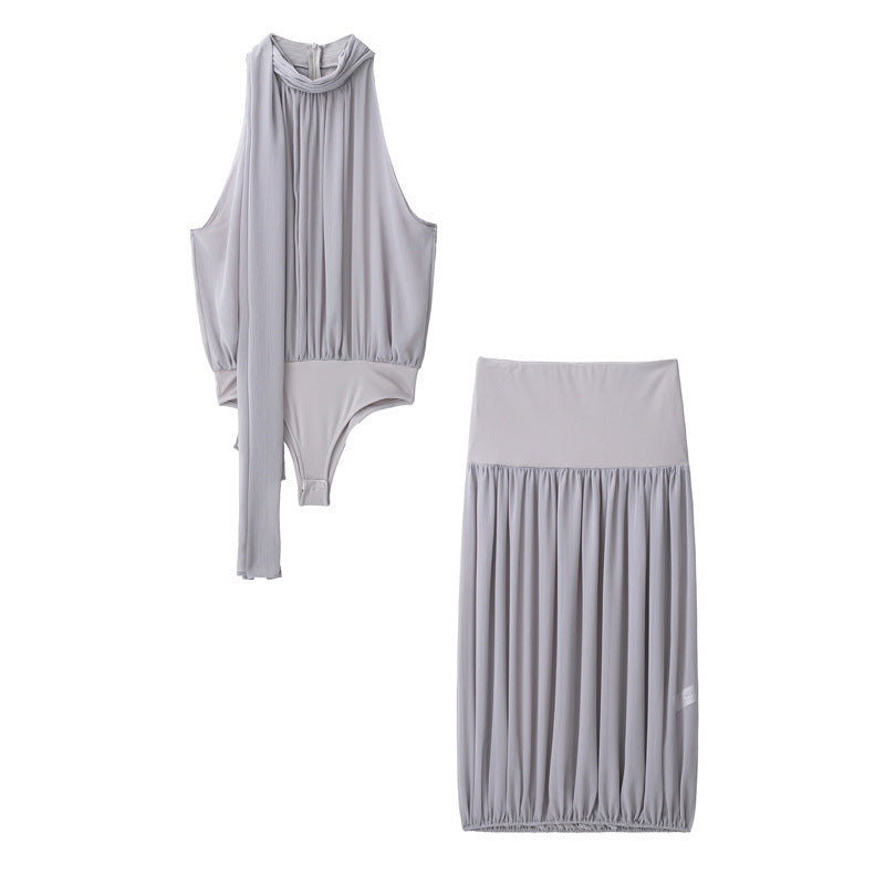 New Bowknot Decoration Tulle Jumpsuit 1223008 Balloon Version Midi Dress 1223009 Suit