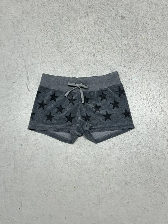 American-style Streetwear Star-print Low-rise Lace-up Casual Shorts