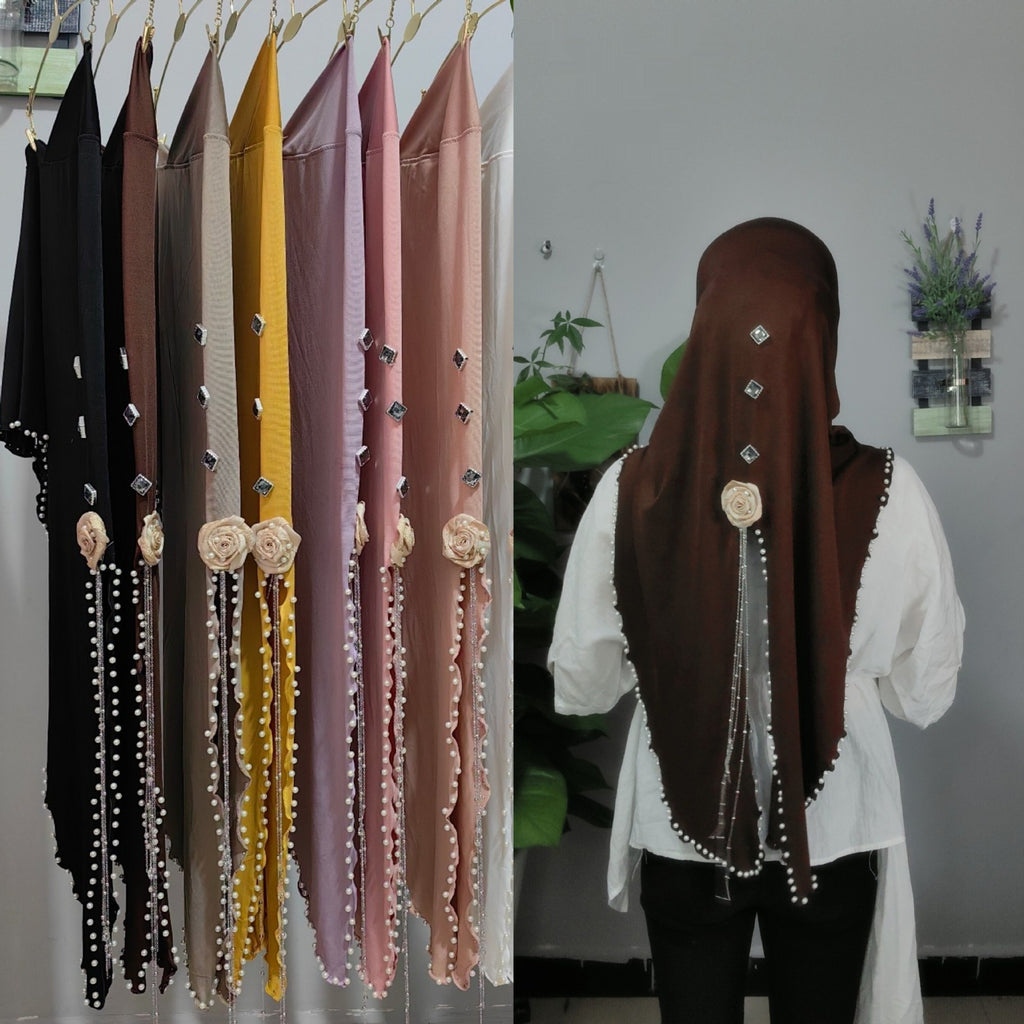 Dry Rose Soft Brim Split Swallowtail Large Scarf