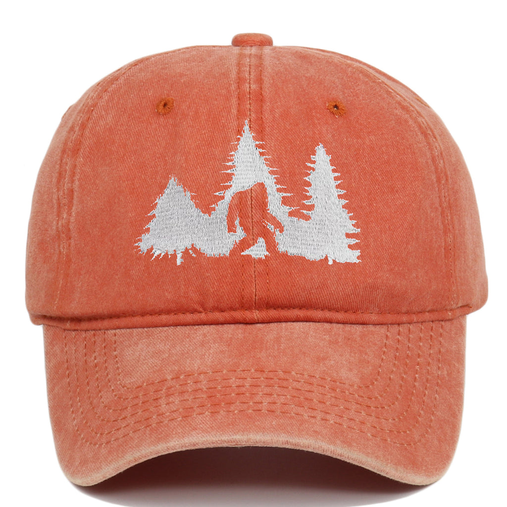 Big Foot Embroidered Baseball Cap Worn Looking Washed-out