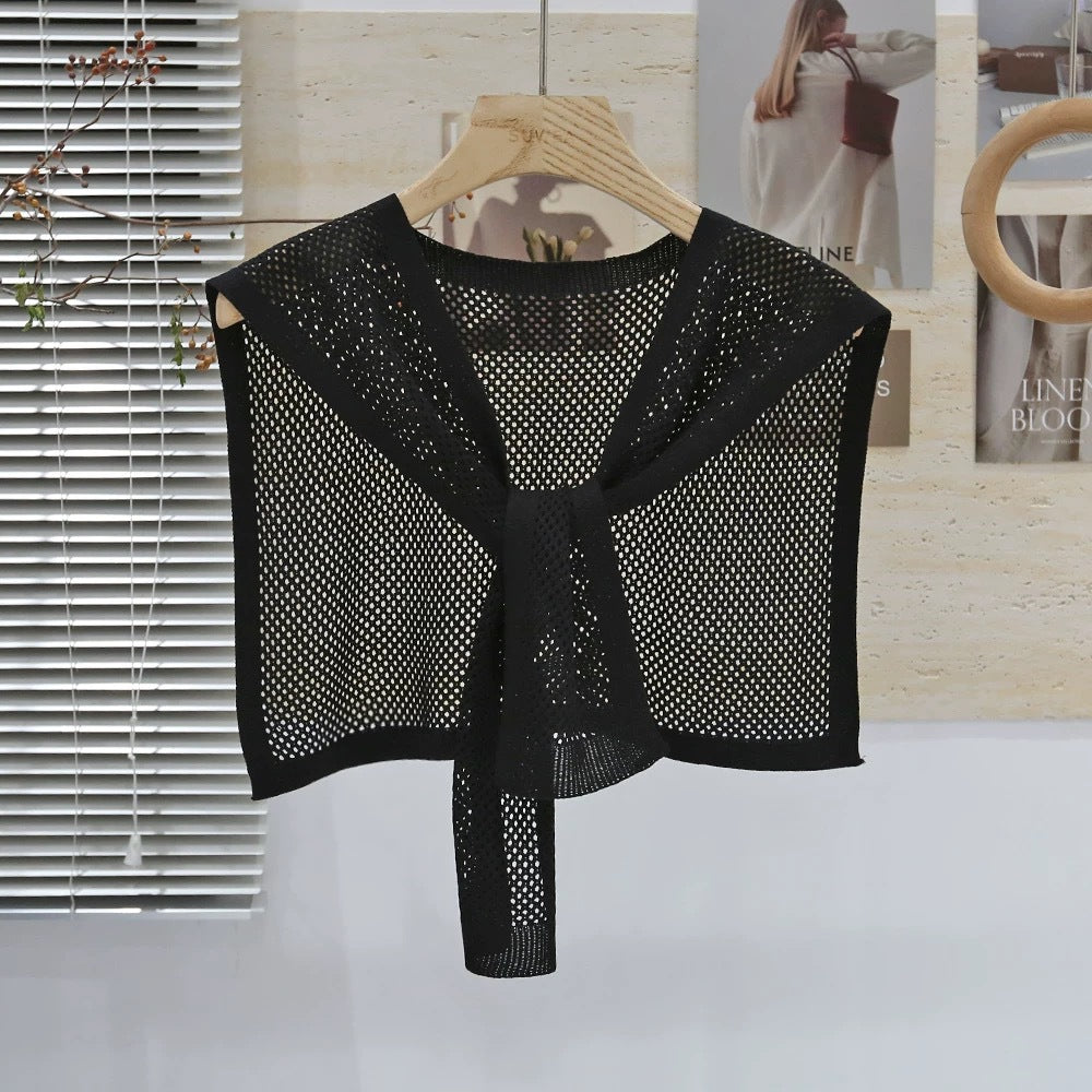 Knitted Shawl Matching Shirt Skirt Outer T-shirt Small Waistcoat