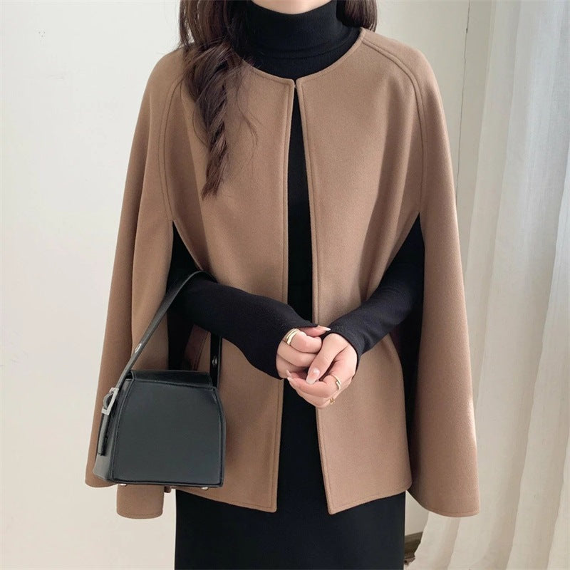 Woolen Overcoat Women's Autumn All-matching Outer Wear Shawl