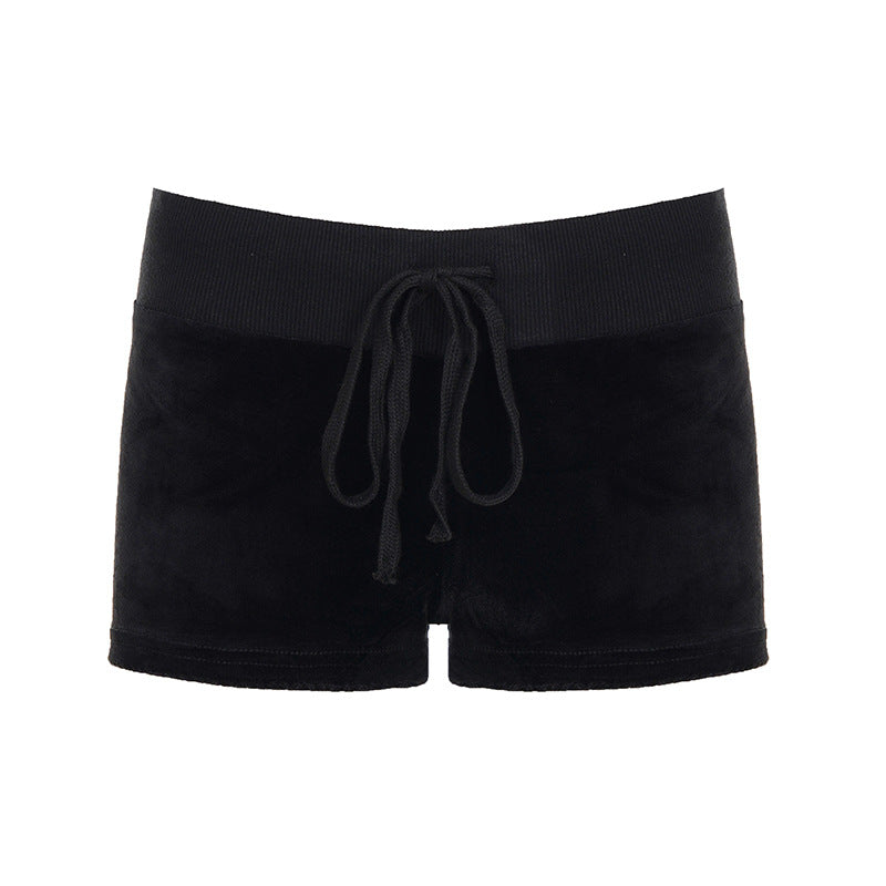 American-style Streetwear Star-print Low-rise Lace-up Casual Shorts