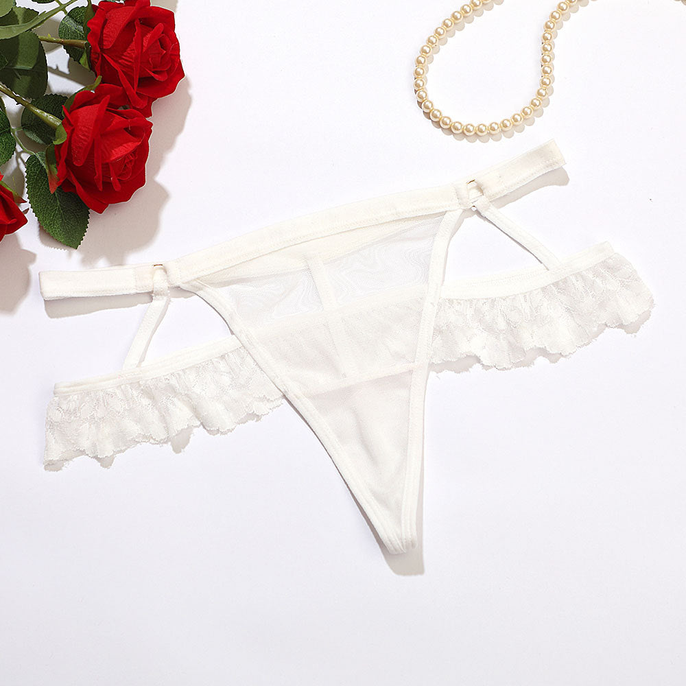 Sexy Women's T-back Transparent Mesh Strap