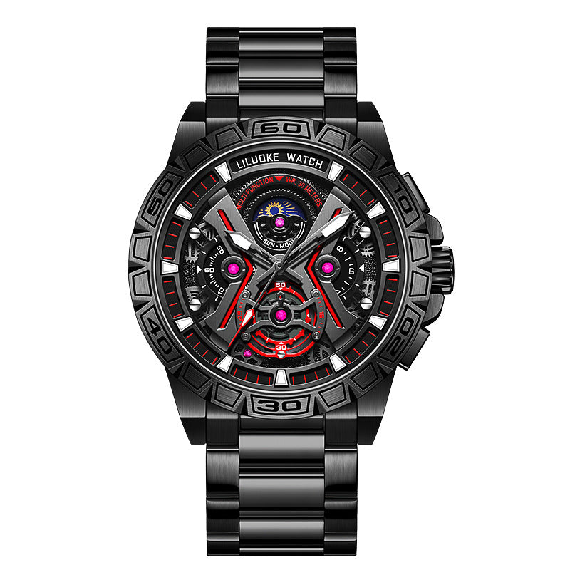 High-Grade Three-Dimensional Hollow Carved Luminous Quartz Watch